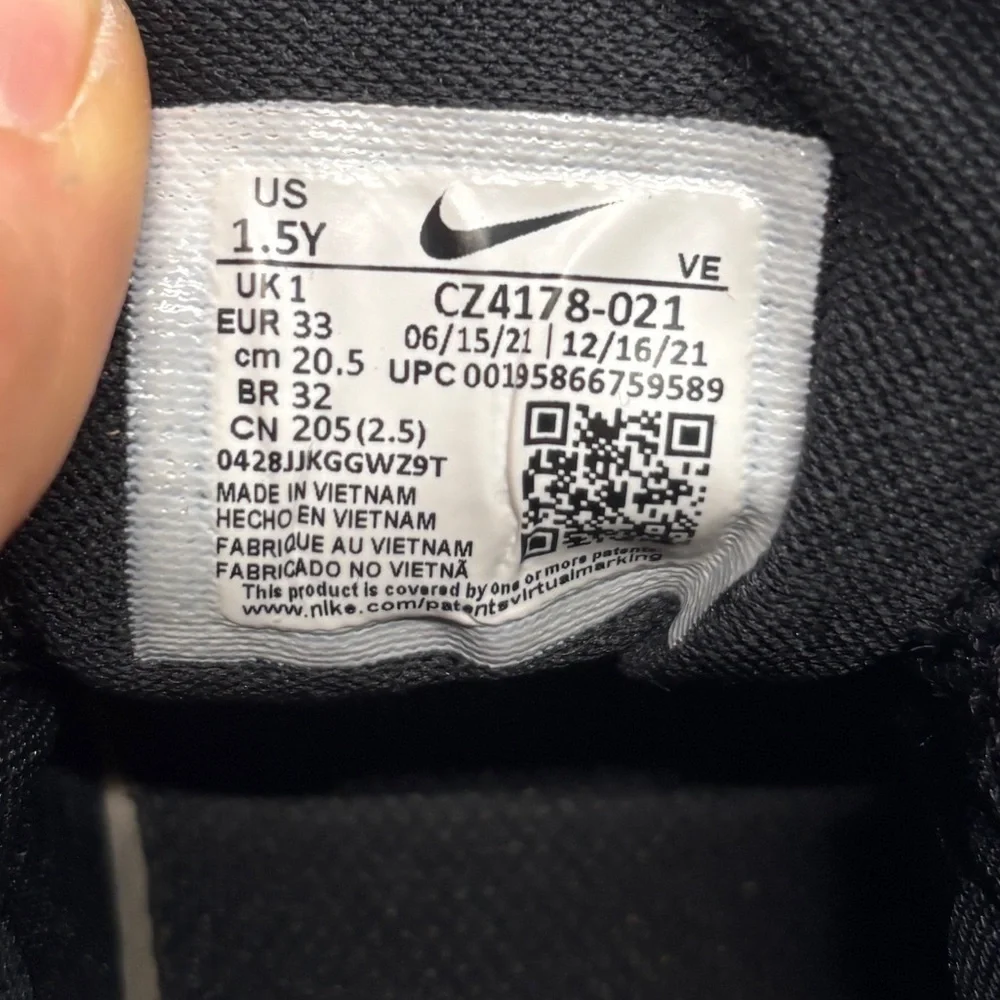 Nike Air Zoom Pegasus 38 Black Pink Running Shoes Youth 1.5Y Womens 3 CZ4178-021